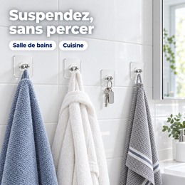 Crochets Muraux Adhésifs, 20 Pièces