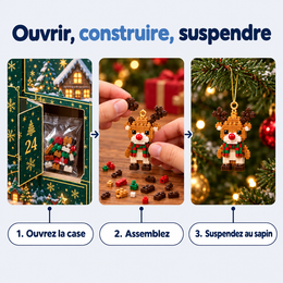 Calendrier De L’Avent, 24 Mini Ornements En Briques