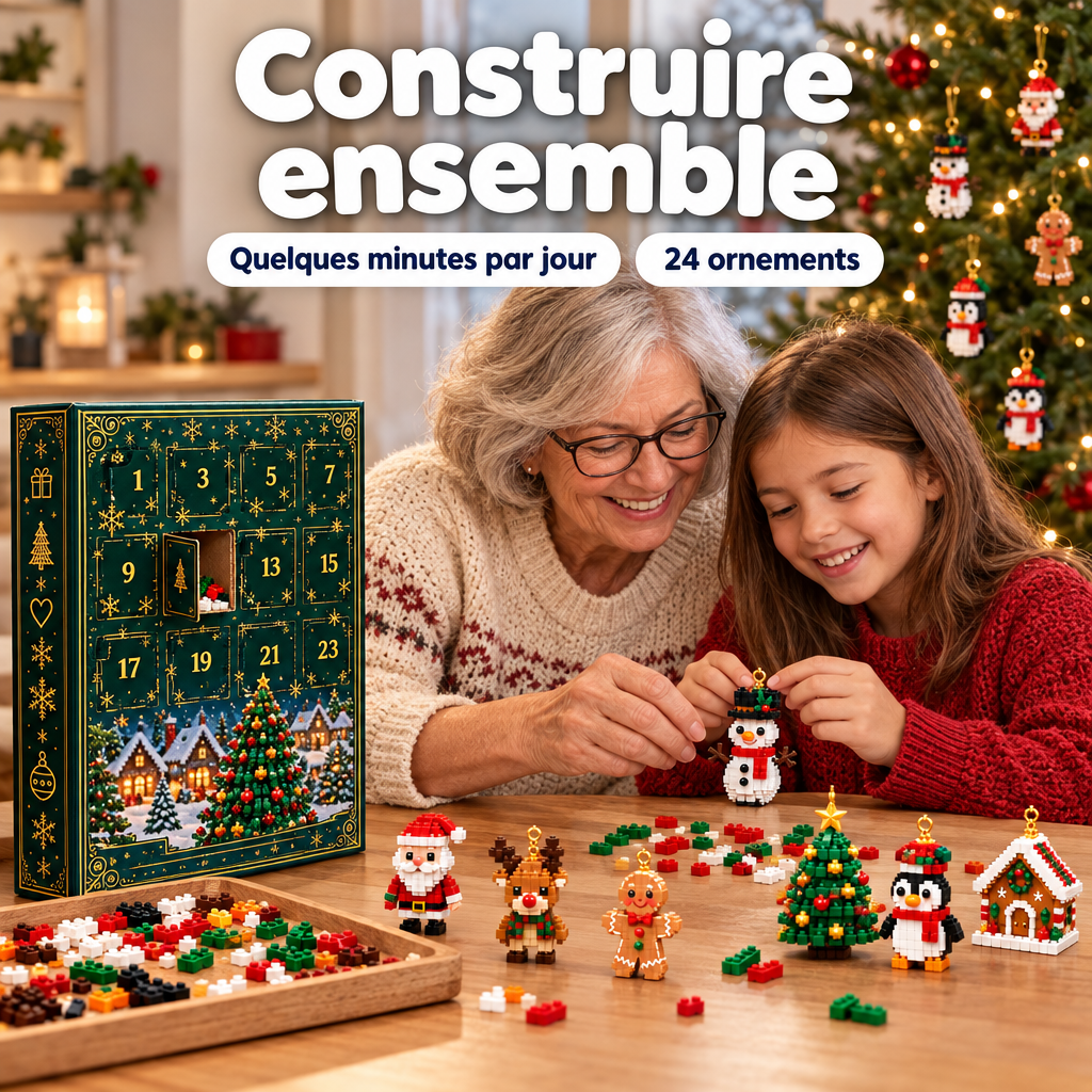 Calendrier De L’Avent, 24 Mini Ornements En Briques