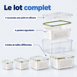 Boîtes De Conservation Avec Égouttoir, Lot De 4